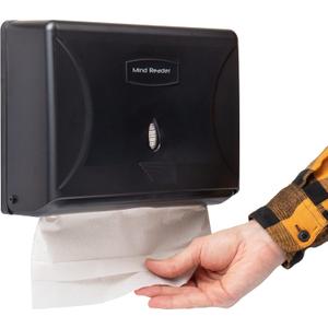 Mind Reader Paper Towel Dispenser, Tri-Fold Towel Holder, Restroom, Wall Mount, Bathroom, Black (1-Piece)