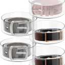 Belt Organizer, 5 Layers Acrylic Belt Storage Holder, Rotatable Belt Display Case, Clear Storage Box for Belt, Jewelry, Watch, Bracelets and Other Accessories
