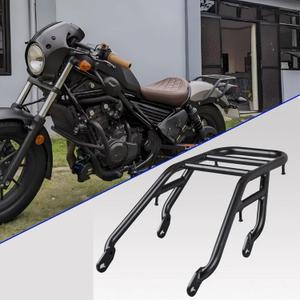WOOGA Motorcycle Rear Carrier Support Shelf Luggage Rack Passenger Grab Handle for Ho&nda Rebel CMX 500 CMX-300 Rebel300 Rebel500 2017 2018 2019 2020 2021 2022 2023 2024 Accessories