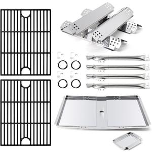 Adviace Grill Replacement Parts for Nexgrill 720-0830H 720-0783E 720-0783EH, Grease Tray Drip Tray & Burner Tubes and Igniters, Grill Heat Plates & Grates for Home Depot Nexgrill 4 Burner 720-0830H