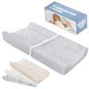 Jool Baby Serenity Soft Changing Pad + Washable Cover, Non-Slip - Fits Standard Changing Tables & Dressers (Wave Pattern, Gray)