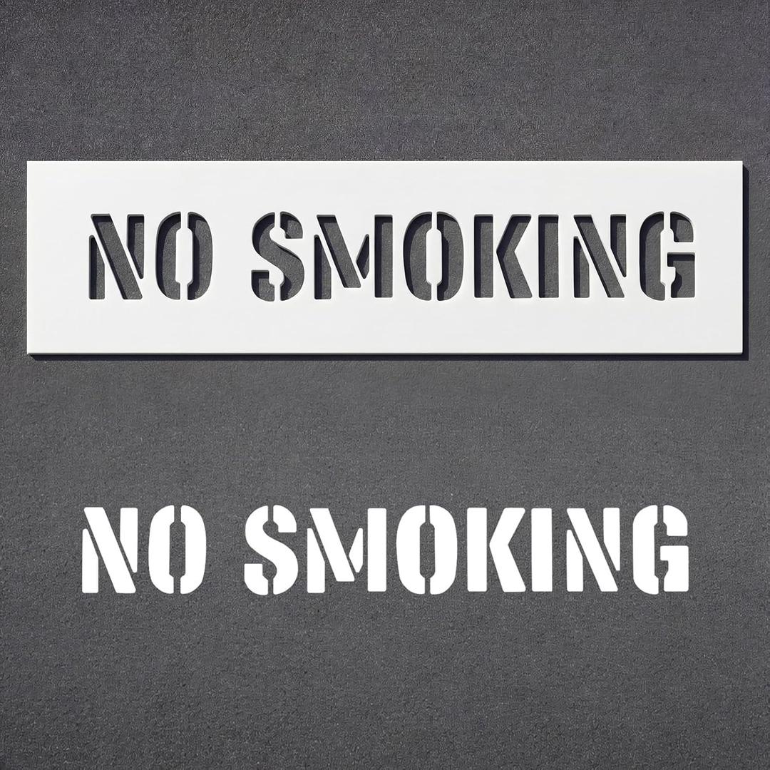 10 X 36 Inch No Smoking Stencil, 78Mil HDPE Plastic Reusable