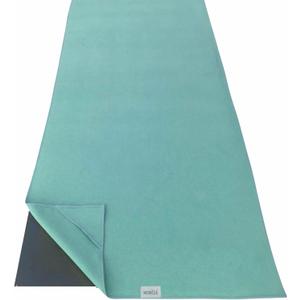 , Yoga Towel, Non Slip Hot Yoga Mat Towel with Corner Pockets, 100% Microfiber, Mat-Sized 24" x 72", Sweat Absorbent, Perfect for Hot Yoga, Bikram, Pilates and Yoga Mats (Aqua Blue)