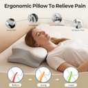 Ylekto Cervical Neck Pillow for Pain Relief - Contour Memory Foam Pillows for Sleeping, Ergonomic Pillow Side Sleeper Pillow for Neck Support, Orthopedic Bed Pillow for Side Back Stomach Sleepers