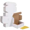 HORLIMER 8x6x3 inches Shipping Boxes Set of 25, White Corrugated Cardboard Box Literature Mailer, 25 Stickers Included
