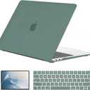 EooCoo Case Compatible with MacBook Pro 13 inch M2 2024 2023 2022-2016 Release M1 A2338 A2289 A2251 A2159 A1989 A1706 A1708 Protective Hard Case with Keyboard Cover, Screen Protector, Matte Green