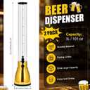 FillTouch 2 Pack Mimosa Tower Dispenser 3l/101 oz, Gold | Beer Dispenser with Detachable Ice Tube Oktoberfest Drink Mimosa Tower with Spigot for Home Game Nights Party Supplies