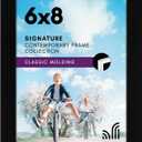 Americanflat 6x8 Picture Frame with Shatter-Resistant Glass - Signature Collection - Gallery-Style Frames Made of Engineered Wood - Photo Frame for Tabletop and Wall Display - Black