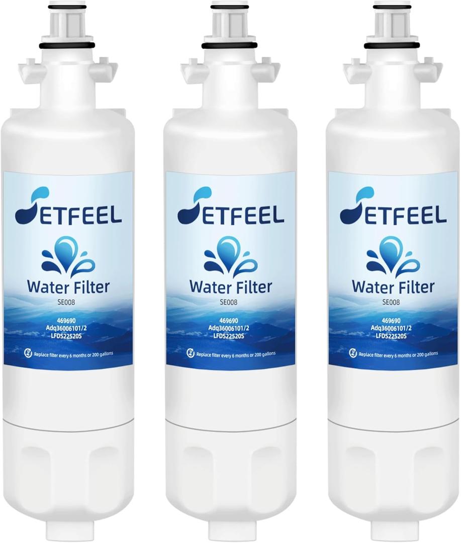 SETFEEL Adq360061 Water Filter Replacement for LG Refrigerator Lt700p Adq36006101 Lfds22520s,Fit Kenmore 9690 469690 Adq36006102 Lfxc24726s Lfxc29626s Rwf1200a Water Filter, 3-Pack