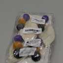 Glaciart One Felt Balls + Ghosts Garland - Easy to Hang Halloween Party Banner Decoration - 100% New Zealand Wool, Hand-Felted in Nepal - 5' Long, 15 Purple, Orange & Black Pom Poms, 4 Ghost Ornaments