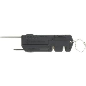 Smith & Wesson Knife Sharpener with Fine, Coarse Sides, Screwdriver, Heavy Duty Construction and Keychain for Survival, Hunting, Outdoor and EDC