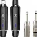 Wireless XLR Microphone Transmitter Receiver 2.4Ghz, XLR System Mic Adapter for Dynamic Microphone, Audio Mixer, Electric Guitar Bass, 48V Phantom Power for Condenser Mic, 160ft Range