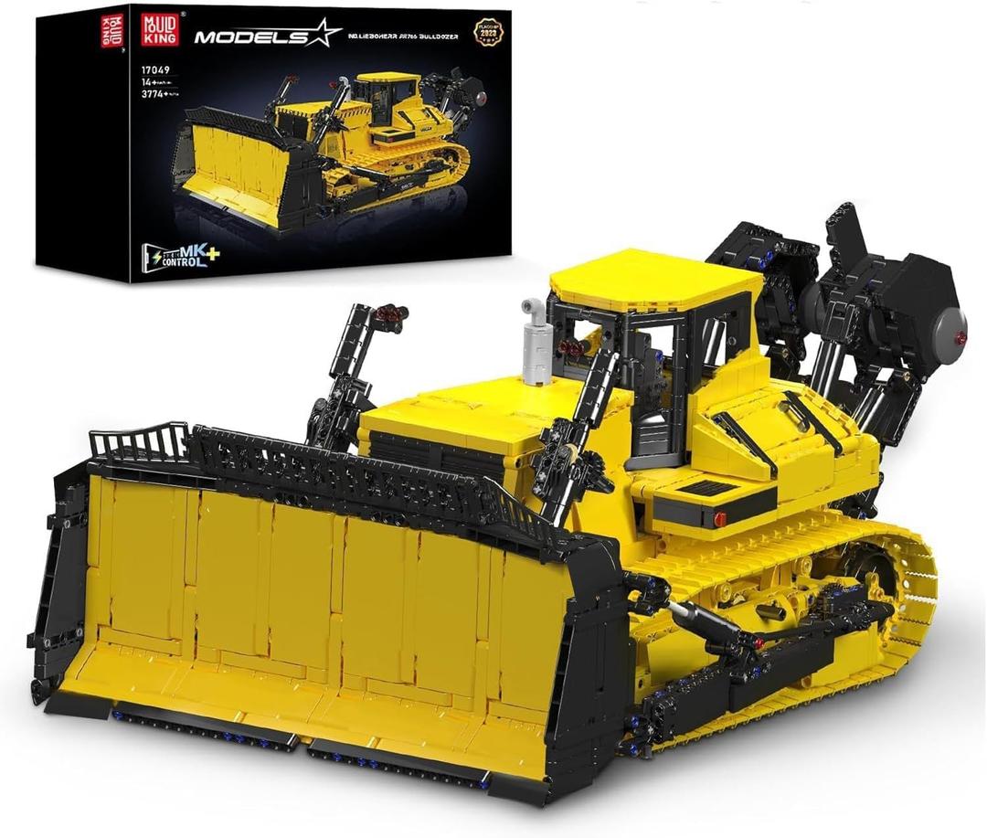 Mould King 17049 Crawler Bulldozer Building Kits, MOC Building Blocks Construction Vehicles Model with Motor/APP Remote Control, Gift Toy for Age 14+ /Adult Collections Enthusiasts (3774+ Pieces)