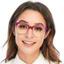 AQWANO Stylish Cat Eye Reading Glasses for Women, Computer Blue Light Blocking/Anti UV Readers Oversized Fashion Readers, Red 1.0