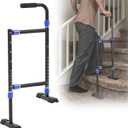 Height & Width Adjustable Stair Assist Cane for Seniors, Customizable to fit Most Indoor/Outdoor Steps, Wide Anti-Slip Base, Professional Stair Climbing Assist Cane for Sore Knees & Post-Surgery
