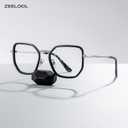 Zeelool Glasses Frames for Women Geometric Blue Light Glasses Fashion Lightweight Designer Eyeglasses Anti UV Levi (Black)