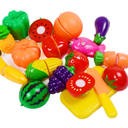 Cutting Fruits Vegetables Set, Play Kitchen Plastic Cutting Food for Kids