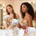 High-Speed Hair Dryer, 160,000 RPM Brushless Motor for Ultra-Fast Drying, 500M Ionic Negative for Frizz Reduce, Low Noise Thermo-Control Blow Dryer with Diffuser for Curly Hair Women and Men,White