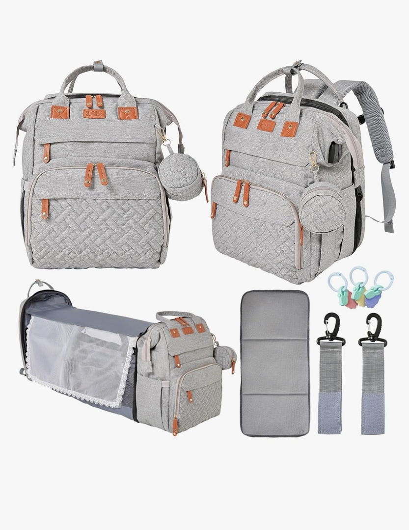 Orian Diaper Bag Backpack, Diaper Bag with Baby Changing Station, Large Travel Diaper Bag, Mosquito Net, USB Charging Port, Waterproof Unisex Baby Bag - 3 bonus gifts