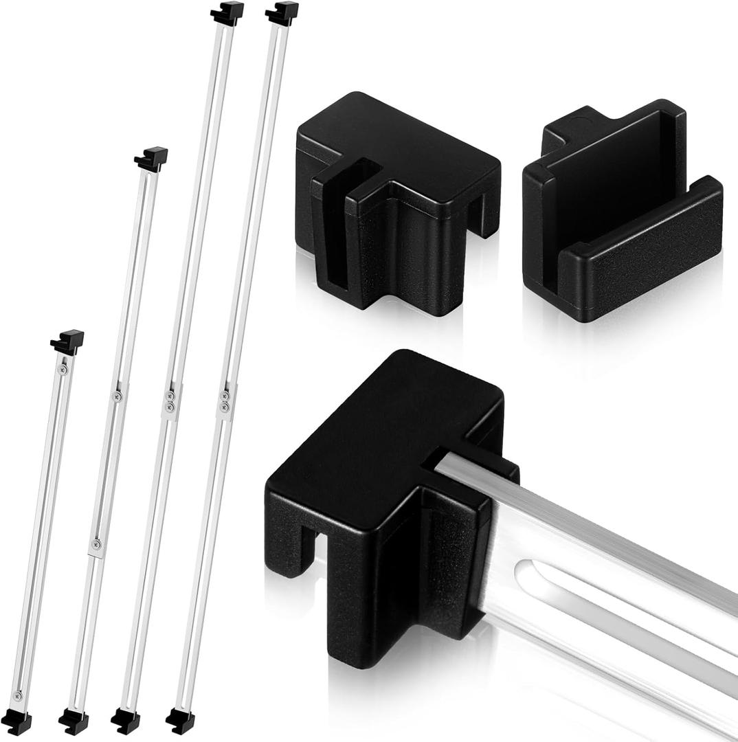 Humyoun 12 Pcs Metal Adjustable File Cabinet Rails Set Include 8 Hanging File Rail Clips 4 Cabinet Dividers Bars Suitable for Cabinets with Drawer Thickness Less Than 1/8 Inch(Silver,1832.5 Inch)