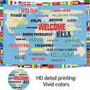 7X5ft International Flag Photo Backdrop Photography Background, Welcome of The World Christmas Backdrops Photo Booth Country Flags Banner Prop Decorations Wall Decor Tablecloth