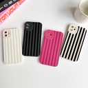 NITITOP Compatible with iPhone 11 Case Cute Stylish Line Stripe Pattern Design for Women Girls Soft TPU Shockproof Full Camera Protective Phone Cover - White