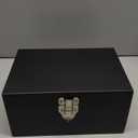 Large Bamboo Box with Combination Lock, Decorative Locking Box with Detachable Compartment, Rolling Tray, Smell Proof Jars, Mylar Bags - Great Holidays Gifts (black)