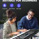 Donner Keyboard Piano, 61 Key Piano Keyboard for Beginner/Professional, Electric Keyboard Kit with 249 Voices, 249 Rhythms - Includes Music Stand, Microphone, Black (DEK-610S), Compact