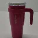 REDUCE 24 oz Stainless Steel Tumbler with Handle - Dual-Wall Vacuum Insulated Travel Mug, Sweat-Proof Lid & Reusable Straw - Keeps Drinks Cold for 24 Hrs, Fits Cupholders, Dishwasher Safe - Sangria (24 Ounces)