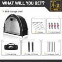 Happy Travel Bike Storage Shed Tent,Outdoor Portable Bicycle Storage Sheds with 210D Oxford Fabric PU4000 Waterproof for 2-3 Bikes,Bike Covers Shelter for Motorcycle,Garden Tools,Toys,Lawn Mower, Arch -XL for 2-3Bikes-Black