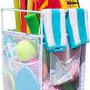 Essentially Yours Rolling Pool Noodle Storage Organizer Bin, Standard Noodle Holder, (25.4" W x 26" L x 40.5" H), White Style 510643