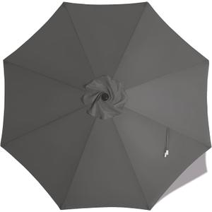 MASTERCANOPY Patio Umbrella 9 ft Replacement Canopy for 8 Ribs-Charcoal Grey Canopy Only