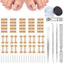 Ingrown Toenail Corrector Set with Breathable Ingrown Toenail Strips Curved Toenails Corrector Patch, File and Lifter Professional Pedicure Tools for Women and Man