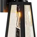 Motion Sensor Outdoor Lights with 220 Detection & 3 Modes, IP65 Waterproof Exterior Wall Lighting | Dusk to Dawn Security Lights for House, Porch, Patio, Garage (Black) (1Pack)