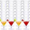Boao 100 Pcs Plastic Martini Glasses 2 oz Disposable Martini Glasses Bulk Unbreakable Mini Margarita Cups Cocktail Dessert Parfait Cups for Wedding Events Party Bowl Ice Cream (Red)