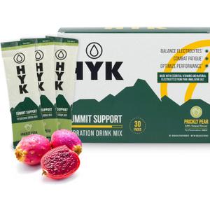 HYK Electrolyte Drink Mix | Science-Backed Endurance Fuel for Runners, Ultra & Trail Athletes | Energy, Focus, Hydration + Recovery All in One Stick Pack | Prickly Pear Flavor, 30 Count