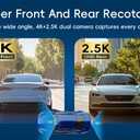 Mirror Dual Dash Camera,4K and 2.5K Dash Cam with Voice Control Rear View Mirror Camera and WiFi,GPS Dashcam for Cars with WDR Night Vision, G-Sensor, 24 Parking Monitor ABS (Include 64GB Card)