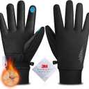 SIMARI Winter Gloves Men Women Warm Waterproof Thermal Ski Snow Touchscreen Glove for Cold Weather, Running, Skiing, Riding (Large, Black)