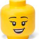 Iconic Storage Head Large, Stackable Storage Box, 8,5 L, Yellow, Happy Girl