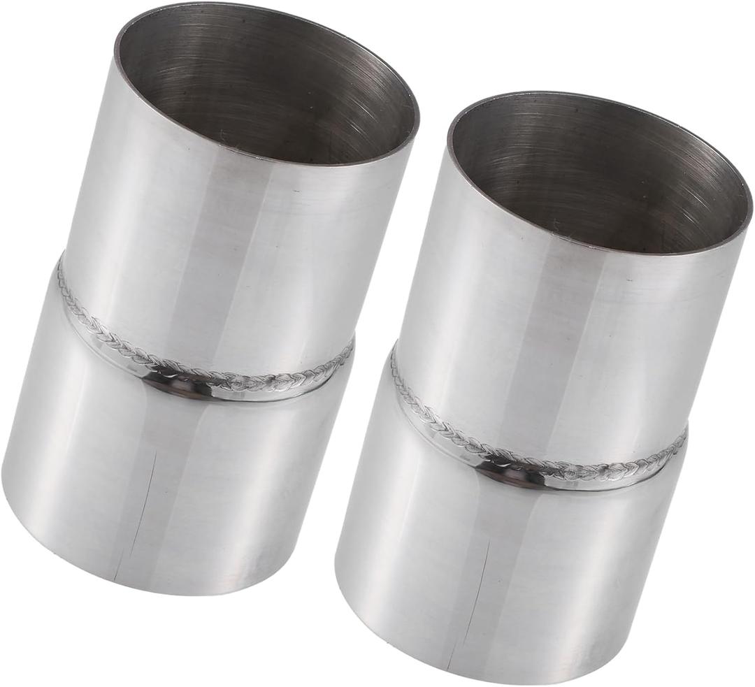 Car Exhaust Pipe Adapter Reducer Connector 2.25" ID to 2.5" OD Exhaust Expander Universal Stainless Steel Silver Tone (Set of 2) Durable Material