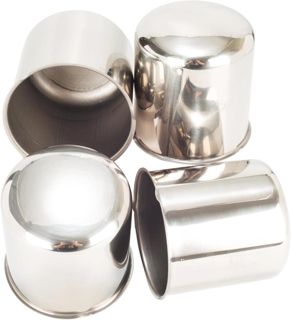 4Pcs 3.27in Stainless Steel Wheel Center Caps Chrome Push Through Design - Fit 3.27" Center Bore for Truck, Trailer, SUV, RV Wheels Rims 3.56" Height Center Hub Caps