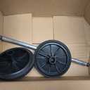 DOITOOL Trash Can Wheels Replacement Kit with 18.8" Hollow Shaft, 7" Rubber Garbage Bin Wheels and 1.2" Axle Set for Outdoor Recycling Cans, City Bin Mobile Cart Parts Pulley Trash Accessories, 7.07 inches