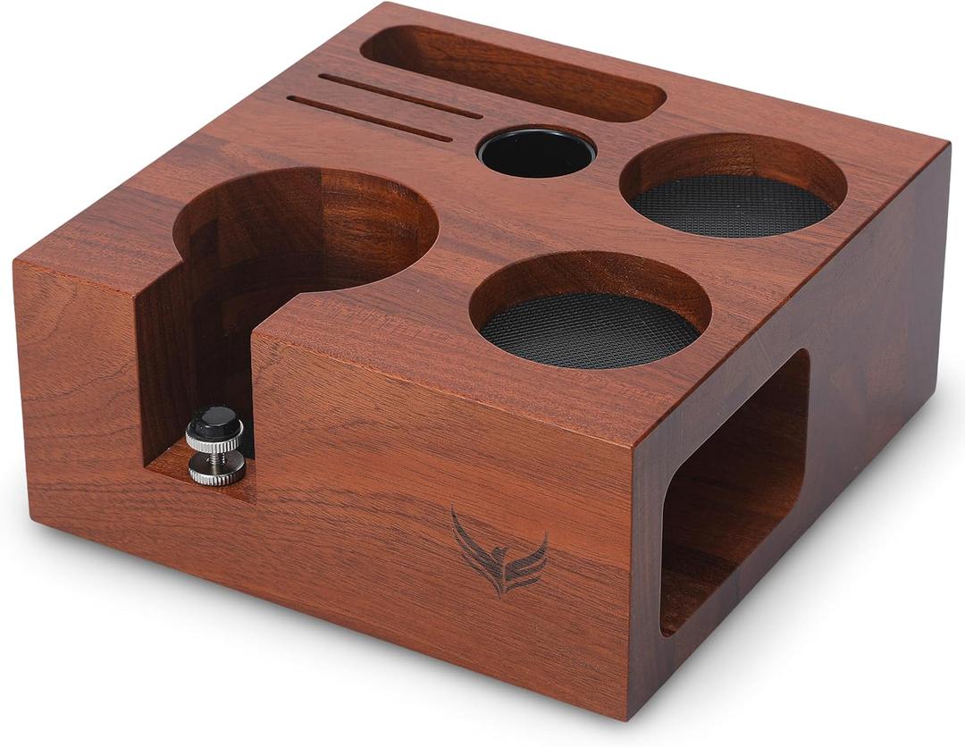 54mm Espresso Tamping Station For Breville Espresso Machine Accessories Rosewood Tamper Stand & Portafilter Holder