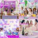 Remagr 6 Pcs Iridescent Purple Sequin Table Runner 12 x 72 Inch Mermaid Table Runner Glitter Sequin Sparkly Desk Cover for Wedding Birthday Party Ceremony Supplies Decor