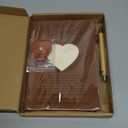 Memorial Gifts for Loss of Dad, Letters to My Dad in Heaven A5 Grief Journal Travel Diary 200 Pages with Heart Photo Window in Cover and Remembrance Pocket Hug PU Leather Keychain & Pen