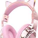 QearFun Kids Unicorn Bluetooth Headphones, 60H Playtime, 74/85/94dB Safe Volume Limit, Metallic Gradient Wireless Headset with Mic, Fast Charging, Foldable, Wired Mode for Girls School/Tablet/Travel