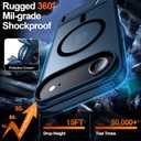 MOZOTER for iPhone Air Case with Kickstand,[Compatible with MagSafe] [12FT Military Grade Protection] Slim Translucent Matte Shockproof Phone Case,6.5",Blue