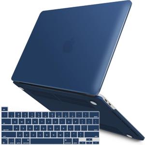 IBENZER Compatible with MacBook Pro 13 Inch Case M2 M1 2026 2025 2024 2023 2022 A2338 A2289 A2251 A2159 A1989 A1706 A1708, Hard Shell Case & Keyboard Cover for Mac Pro 13, Navy Blue, T13NVBL+1A