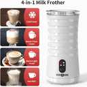 Milk Frother, Paris Rhne 4-in-1 Milk Steamer and Frother, Hot & Cold Foam Milk Warmer with Temperature Control, Auto Shut-Off Frothers for Coffee, Latte, Cappuccino, Macchiato