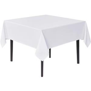sancua White Square Tablecloths 85x85 Inch - Fabric Table Cloth for Square or Round Tables, Washable Polyester Table Cover for Outdoor Party, Birthday, Buffet, Resturant